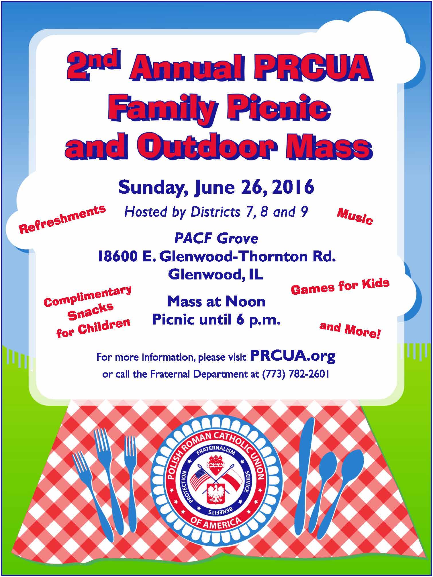 2nd Annual PRCUA Family Picnic and Outdoor Mass
