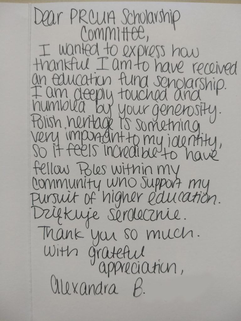 Scholarship Recipient Thank You Notes - PRCUALife