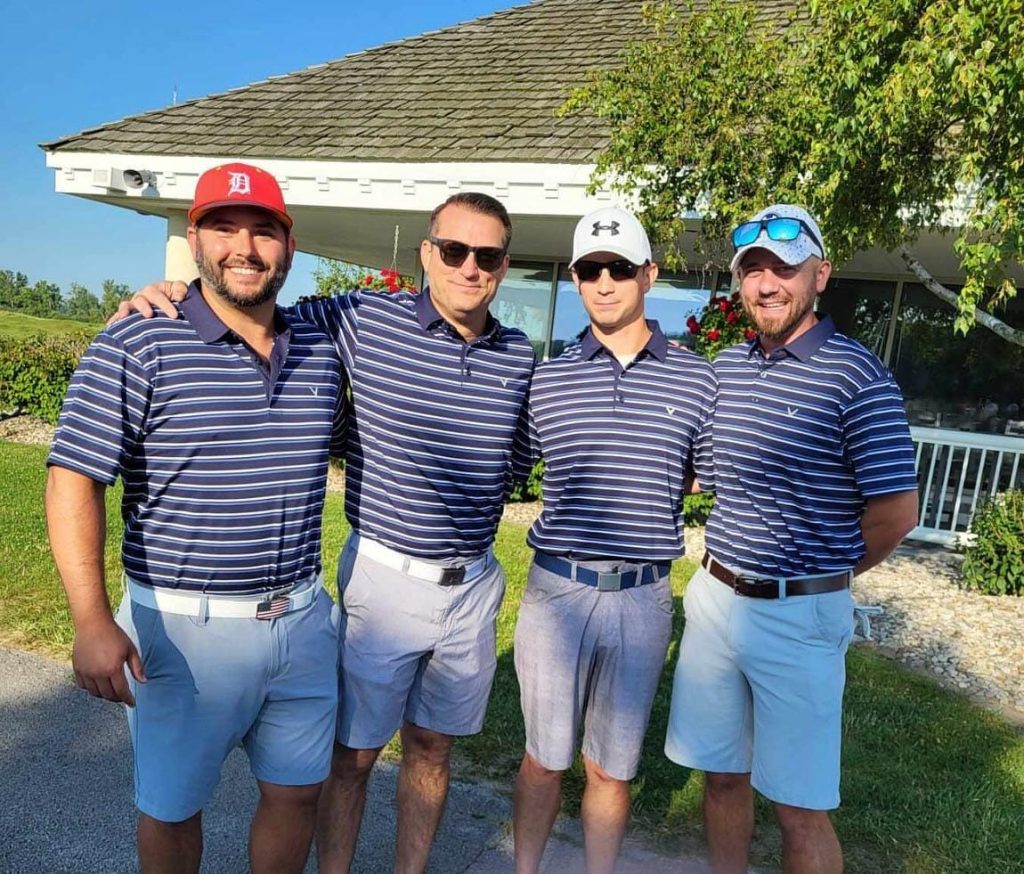 2025 Men's Division winners (Jeremy Bezzo, Josef Chlebek, Christopher Zajas, Ronnie Zimmers) PRCUA men's golf team winners 2025